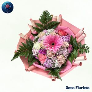 Pink Elegant Bouquet soft pink flowers elegant romantic floral arrangement perfect luxury gift in Milano