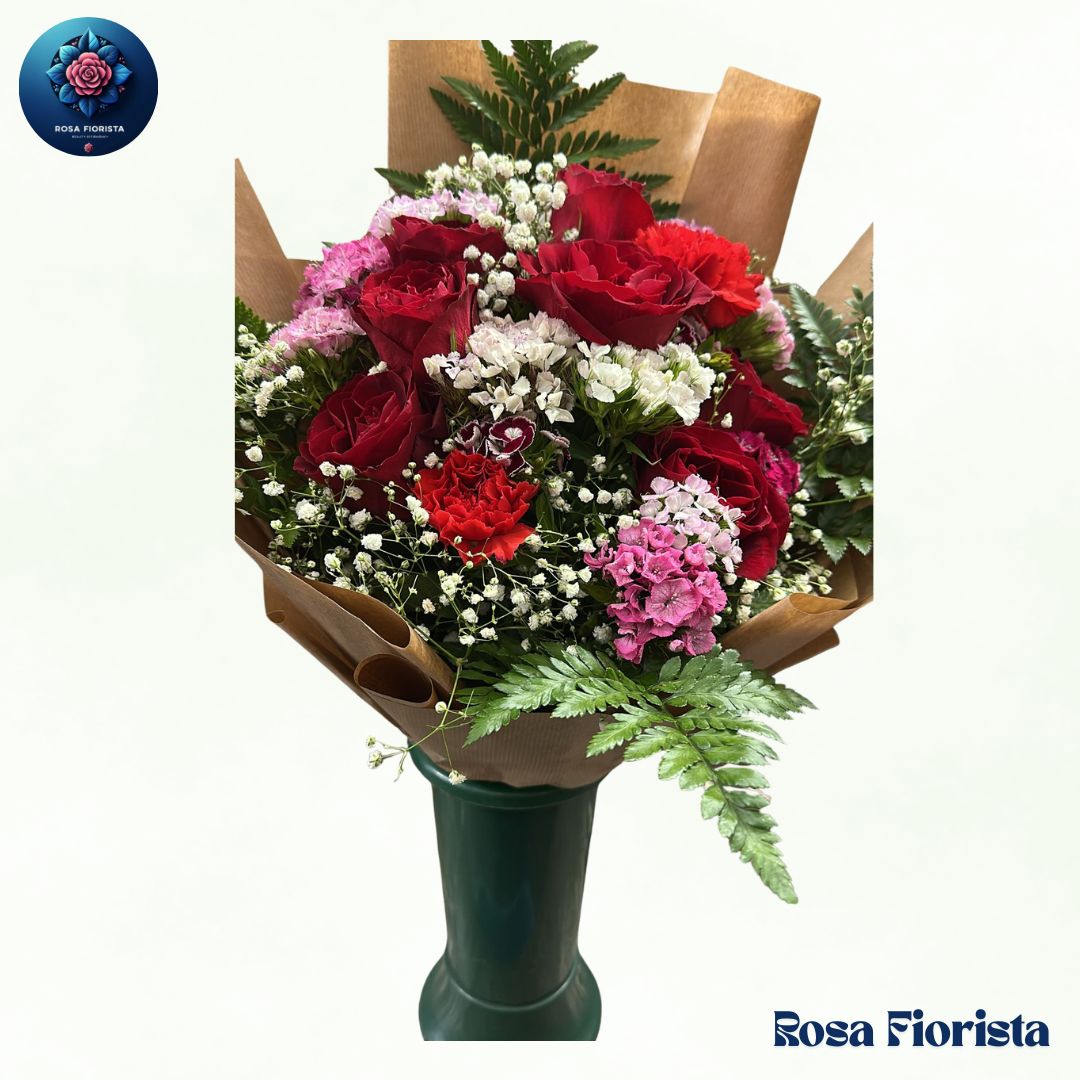Bouquet of Orange Gerberas and Yellow Flowers Milan fresh flower bouquet