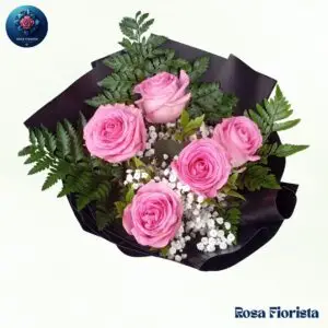 Pink Rose Gypsophila Bouquet fresh pink roses with white gypsophila