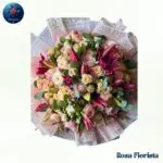 Blush Lily Rose Garden Bouquet Milan fresh blush roses and lilies