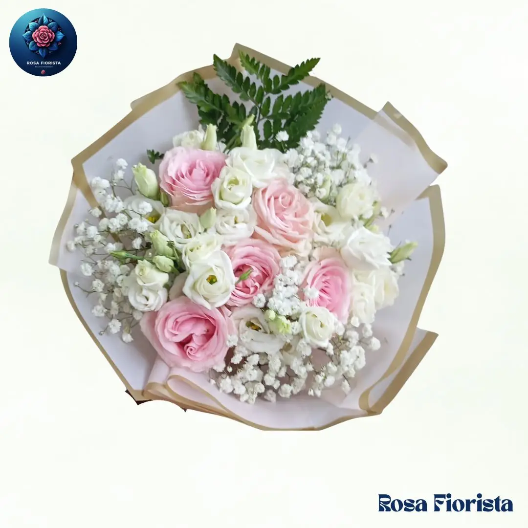 Blush Ranunculus Rose Cloud Bouquet Milan fresh blush ranunculus and roses
