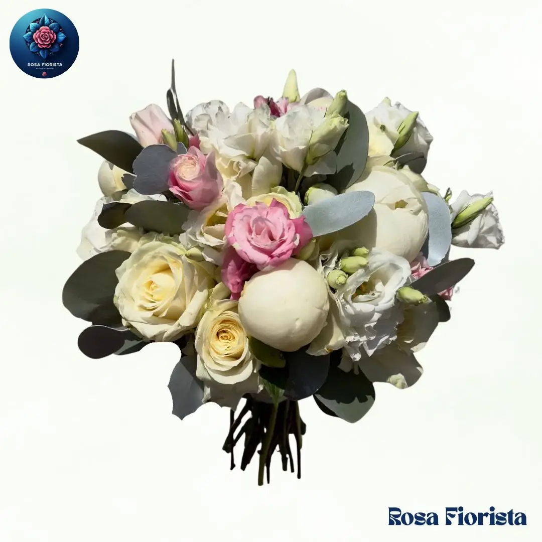 Biuquet Pink and white elegant pink and white flower bouquet symbolizing love and purity perfect gift in Milano