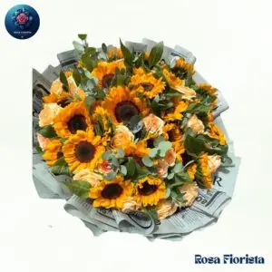 Sanfolwar Bokay bright sunflower bouquet symbolizing happiness and positivity perfect cheerful gift in Milano