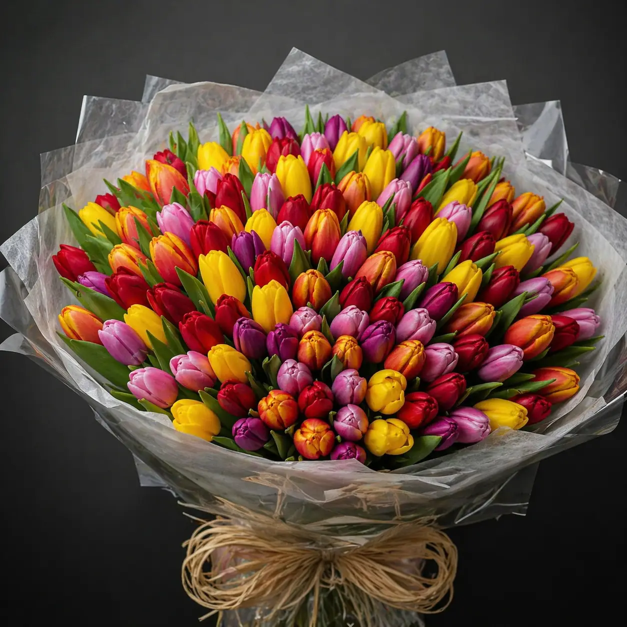 Tulipani Mix Bouquet Milan with colourful fresh tulips