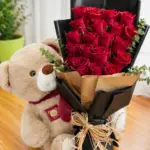 Red Roses Bouquet with fresh red roses arranged beautifully for romantic gift and special occasions in Milano