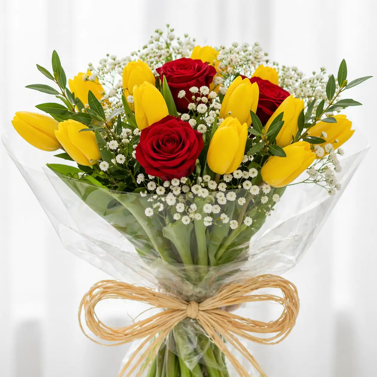 Tulipani Bianchi Con Rosa elegant bouquet of white tulips and roses perfect romantic floral gift in Milano