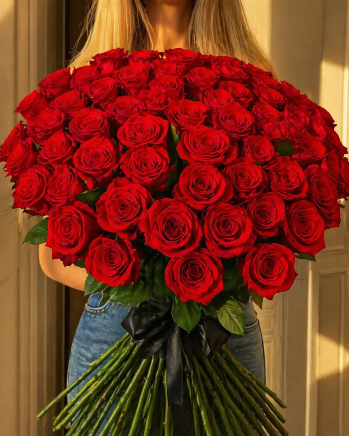 Red love San Valentino Bouquet Milan with romantic red flowers