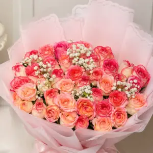 Buoquet Rose Rosa elegant fresh pink rose bouquet symbolizing love, grace, and romantic beauty for special gifting moments.