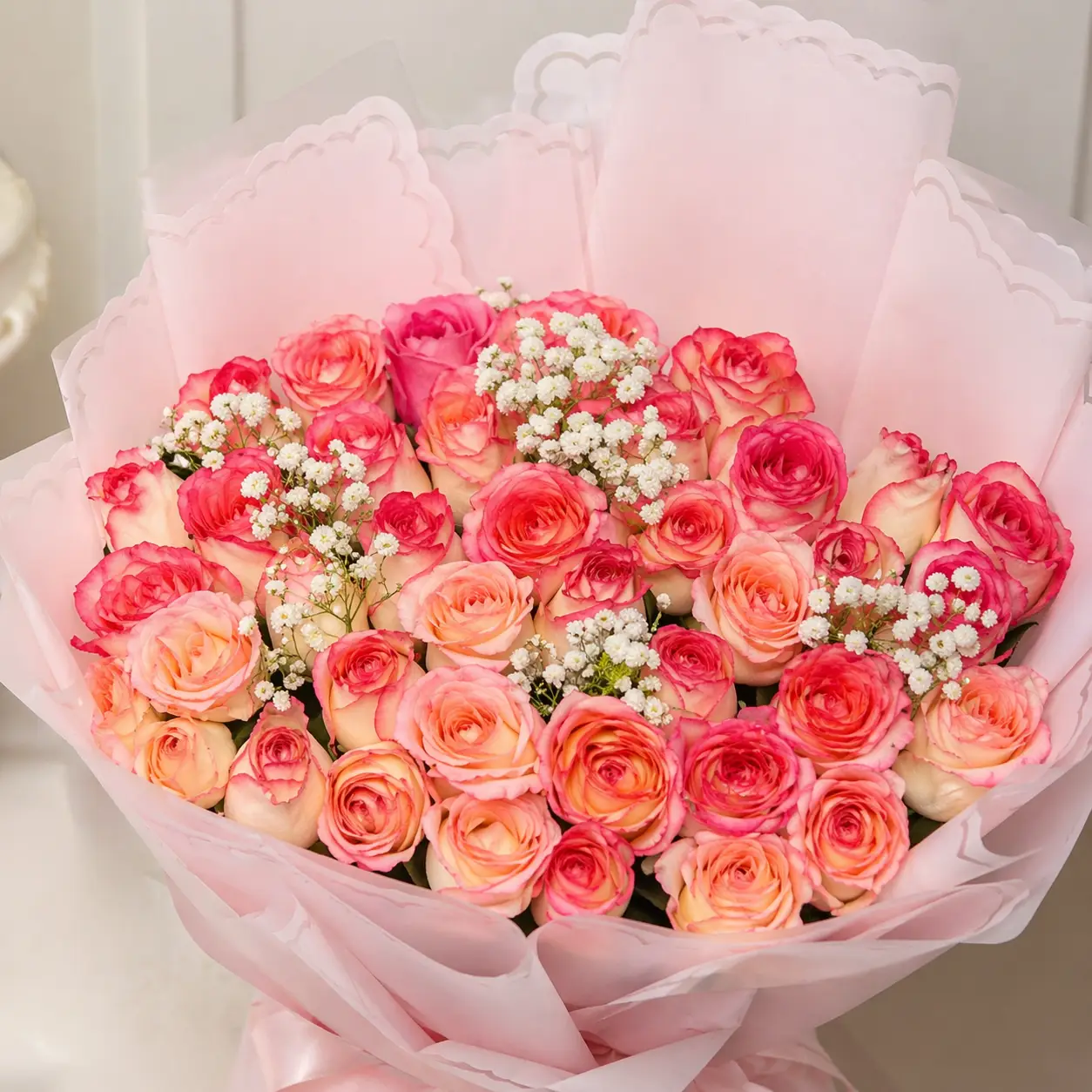 Buoquet Rose Rosa elegant fresh pink rose bouquet symbolizing love, grace, and romantic beauty for special gifting moments.