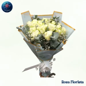 Ivory Grace White Rose Bouquet Milan with elegant roses