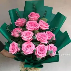 11 Baby Pink Roses Milano | Elegant Pink Rose Bouquet