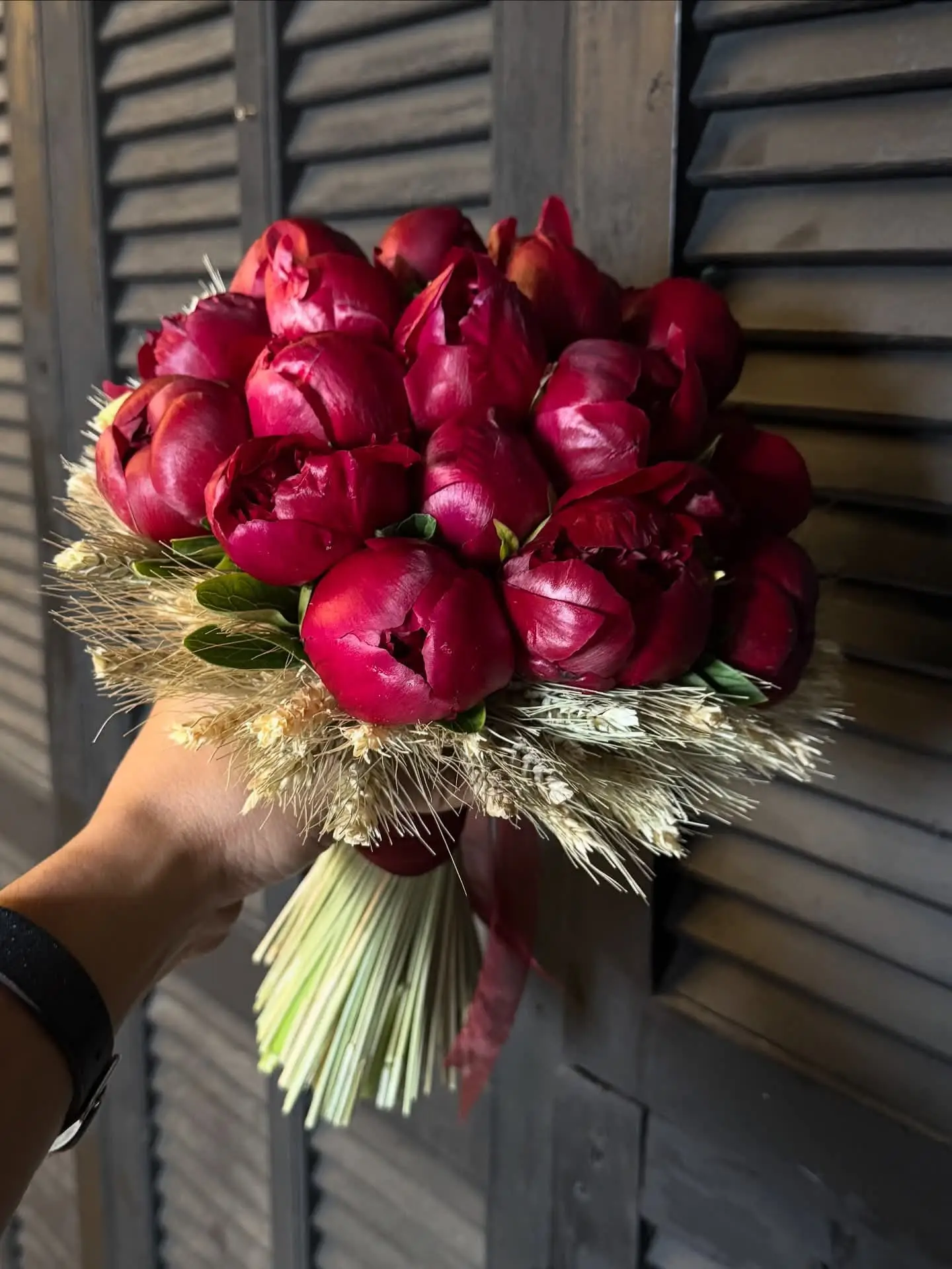 Peonies Red Milan luxury seasonal red peony bouquet