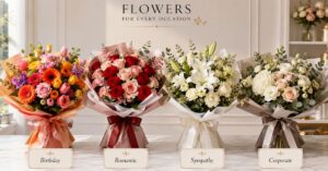 Birthday, romantic, sympathy, and corporate bouquet collection