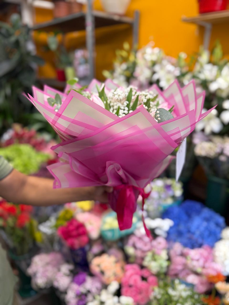 Rosa Tulipani bouquet with fresh pink tulips