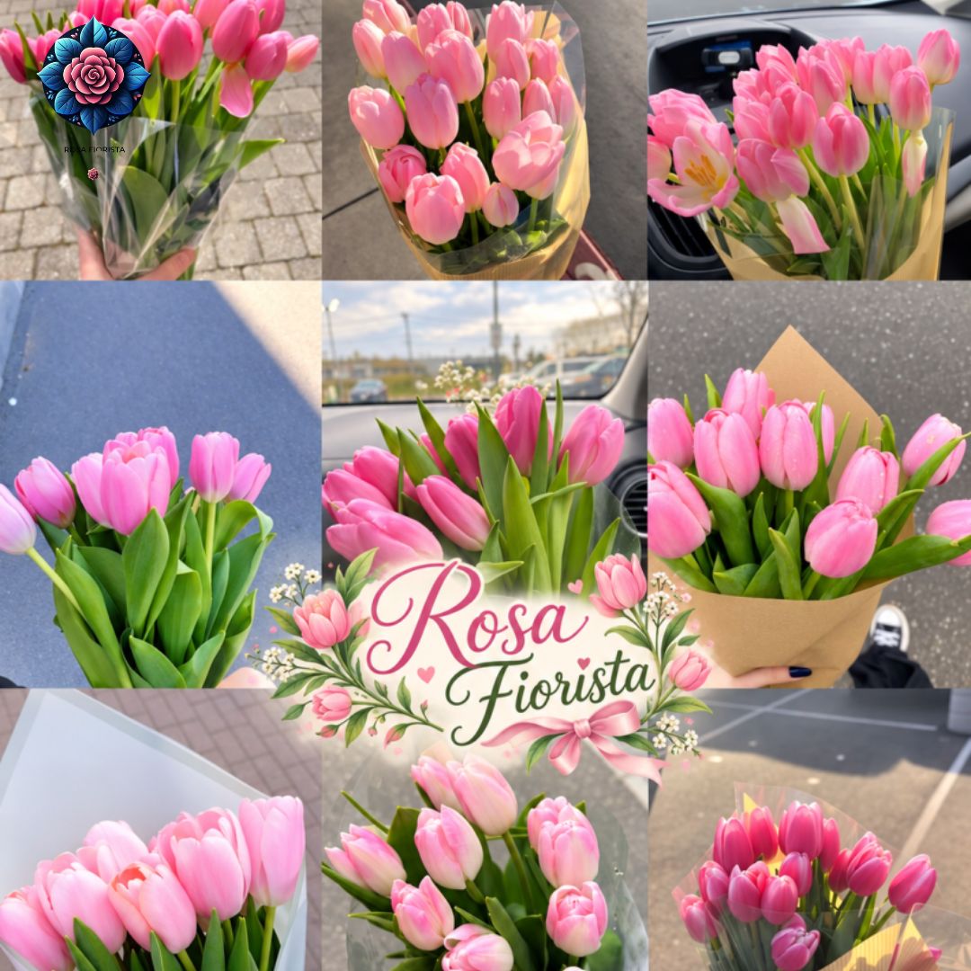 Best Pink tulipani Bouquet in Milano featuring elegant fresh pink tulips from Rosa Fiorista.