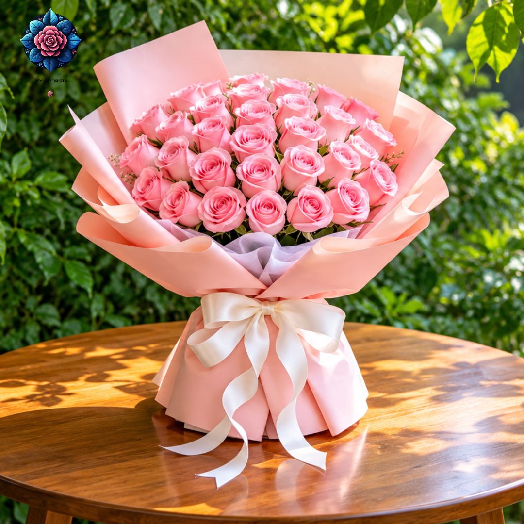 Beautiful Roses Pink Bouquet for Love, a romantic pink rose floral gift from Rosa Fiorista in Milano.