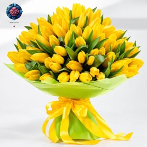 Bouquet di 20 Tulipani Gialli with fresh yellow tulips in Milan
