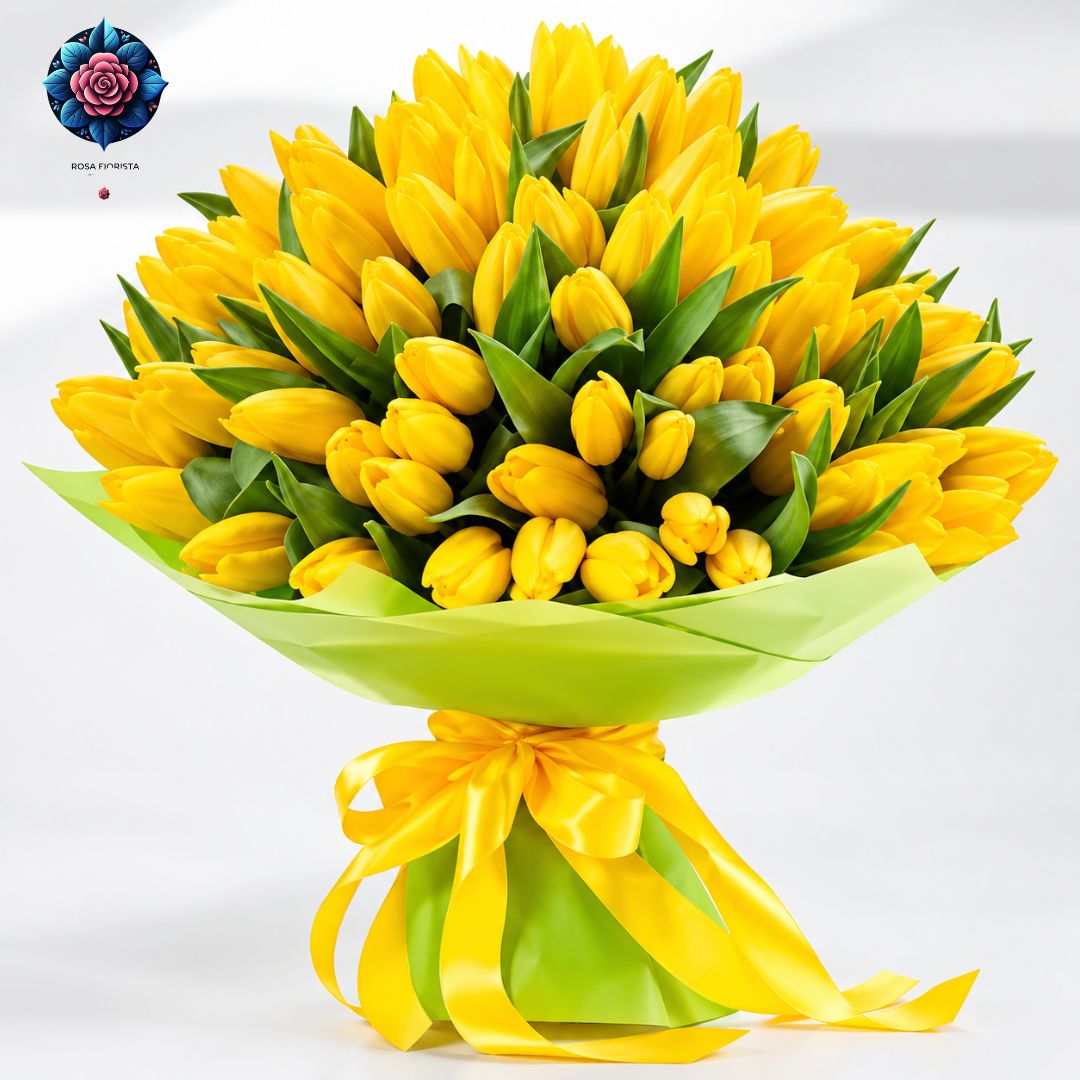 Bouquet di 20 Tulipani Gialli with fresh yellow tulips in Milan