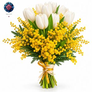 Bouquet di 30 Tulipani Bianchi with fresh white tulips in Milan