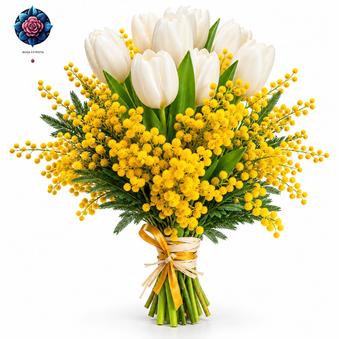 Bouquet di 30 Tulipani Bianchi with fresh white tulips in Milan