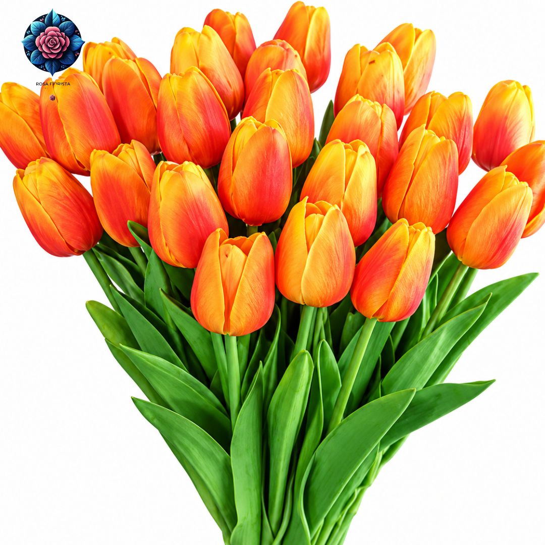 Bouquet di Tulipani Arancioni with fresh orange tulips arranged in Milan