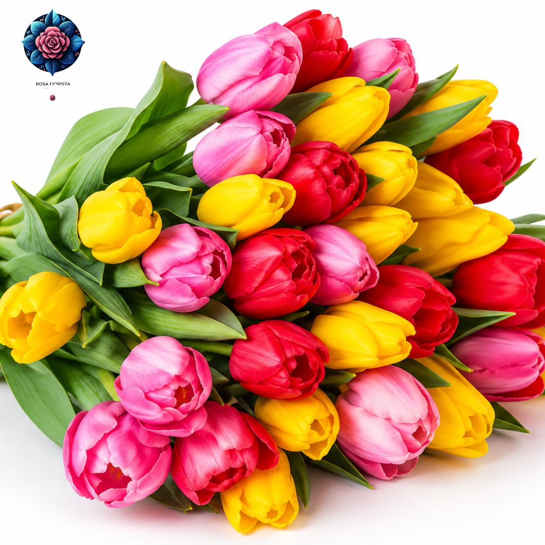 Bouquet di Tulipani Mille Colori with colourful fresh tulips in Milan