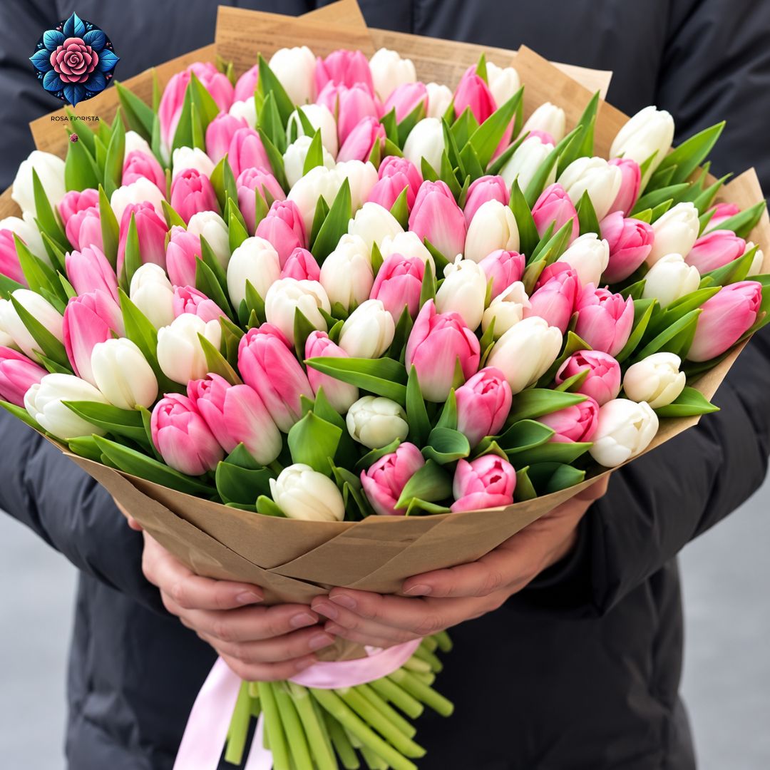 Bouquet di Tulipani per Lei with fresh elegant tulips arranged in Milan