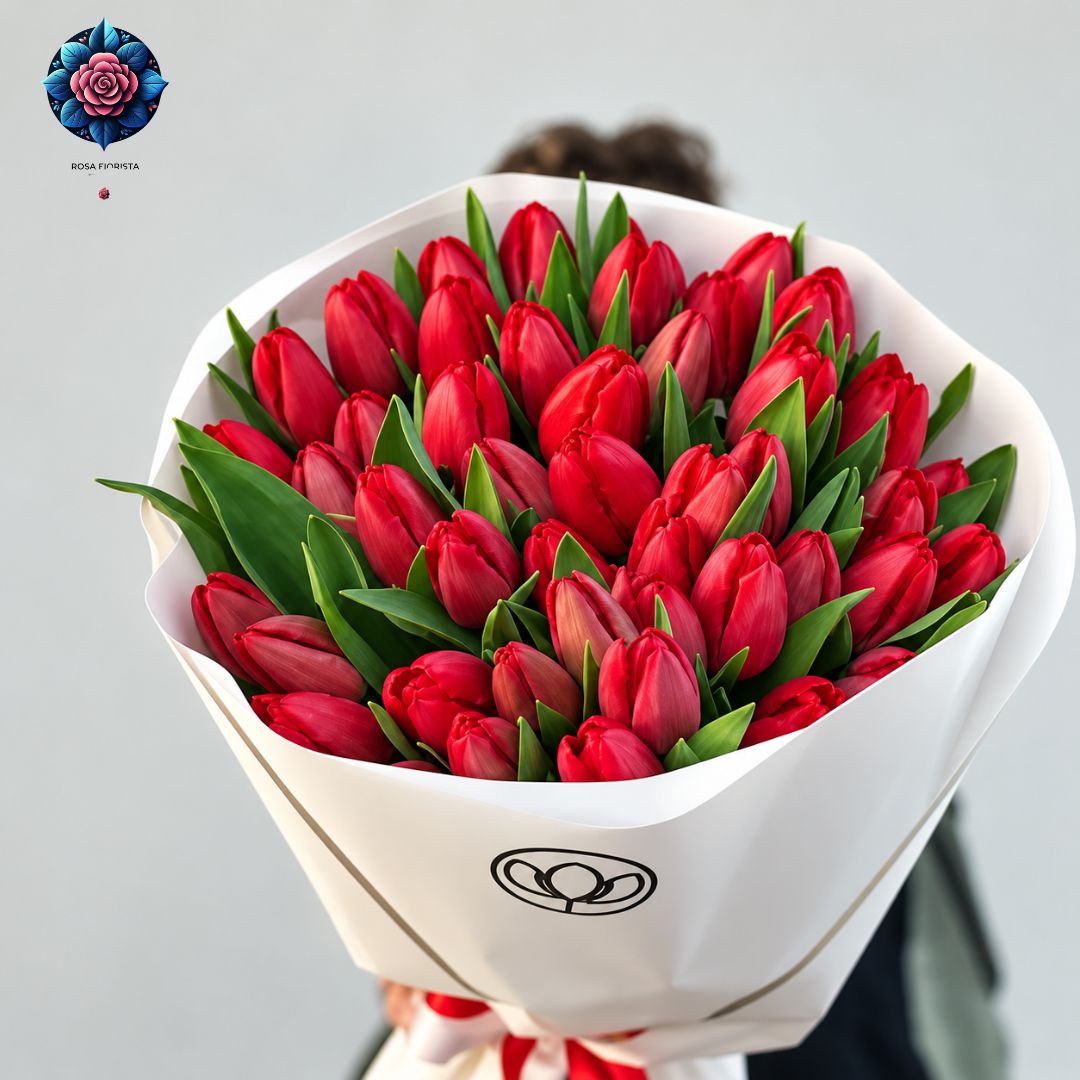 Composizione San Valentino romantic flower arrangement beautifully prepared in Milan