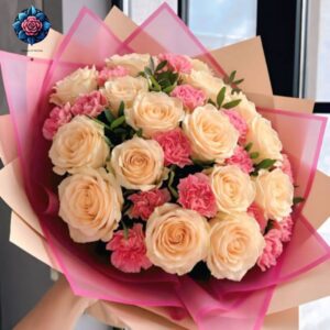 Gift Rose Bouquet with fresh roses, an elegant floral gift from Rosa Fiorista in Milano.