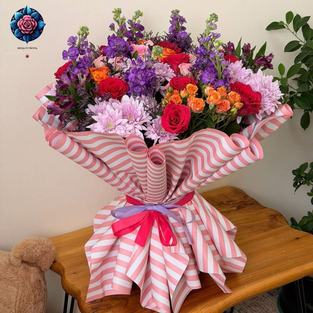 Gorgeous Mix Colorful Bouquet fresh mixed flowers in Milan
