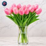 Grande Bouquet di Tulipani Rosa with fresh pink tulips arranged in Milan