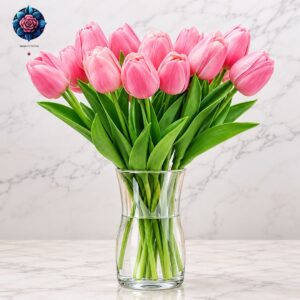 Grande Bouquet di Tulipani Rosa with fresh pink tulips arranged in Milan
