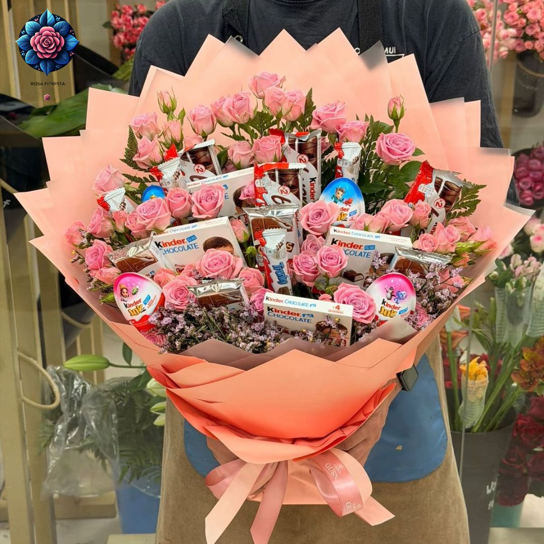 Mix Bouquet 015 flowers and chocolates together in Milan
