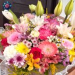Mix Bouquet 018 with tulips lilies China roses carnations and gerberas in Milan