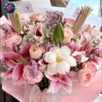Mixed Bouquet 022 with roses Stargazer lilies tulips carnations and China roses