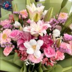 Mix Bouquet 024 with tulips roselilies stargazer China roses lisianthus carnations and gerberas in Milan