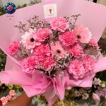 Mix Bouquet red color with fresh red mixed flowers in Milan