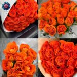 Orange Roses Bouquet featuring vibrant orange roses in elegant gift wrapping for birthdays and celebrations in Milano.
