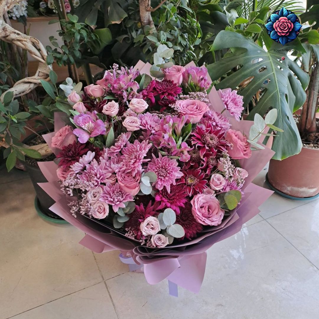 Pinkist Mix Bouquet fresh mixed pink flowers in Milan