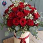 Red Rose Bouquet with fresh red roses arranged in Milan
