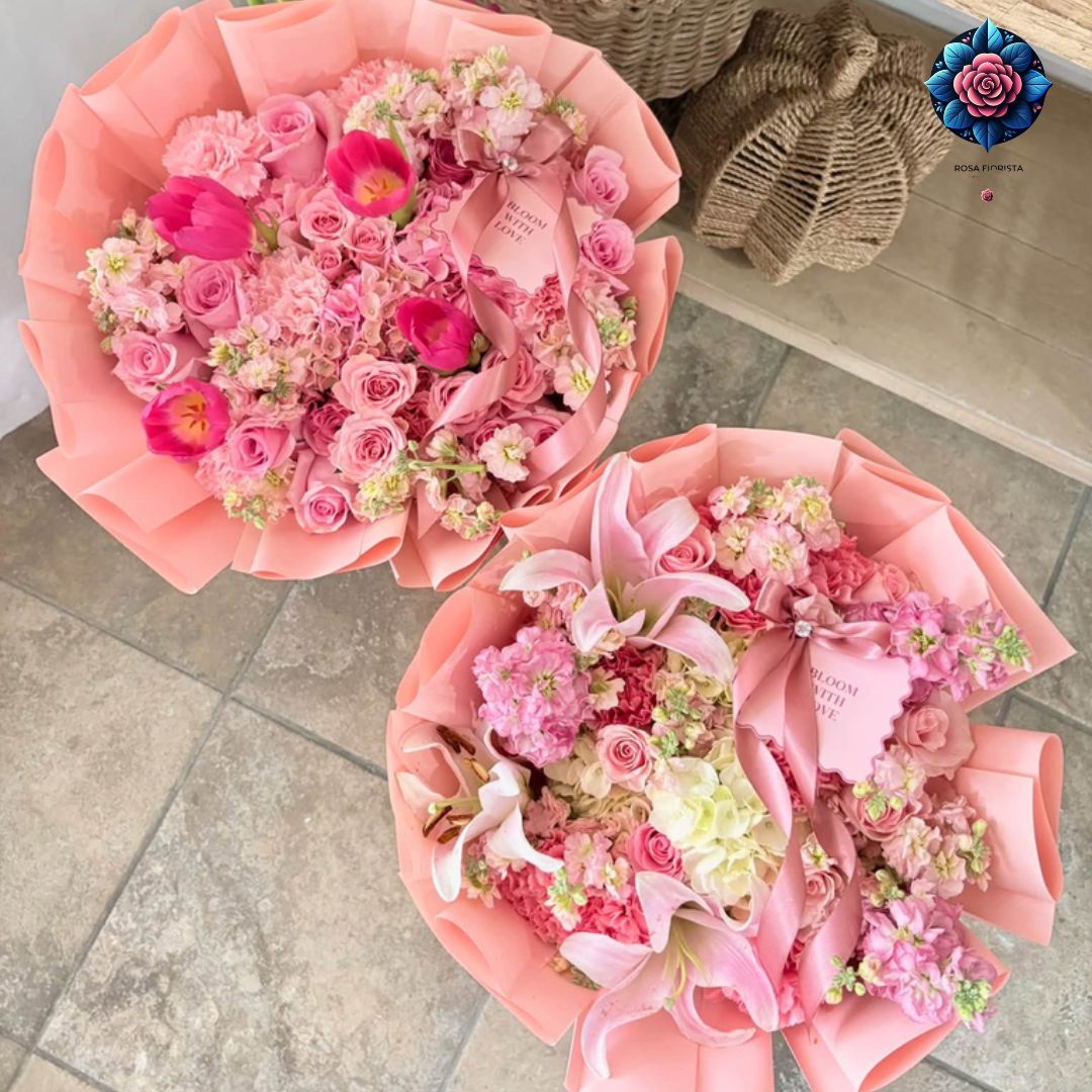 Red with Pink Mix Bouquet for gift featuring red and pink mixed flowers in Milan