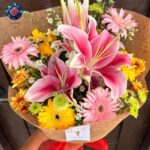 Stargazer Lilies Mix Bouquet with fresh pink lilies in Milan