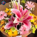 Stargazer Lilies Mix Bouquet with fresh pink lilies in Milan