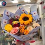 Sunflower & Roses mix Flower Bouquet fresh flowers in Milan