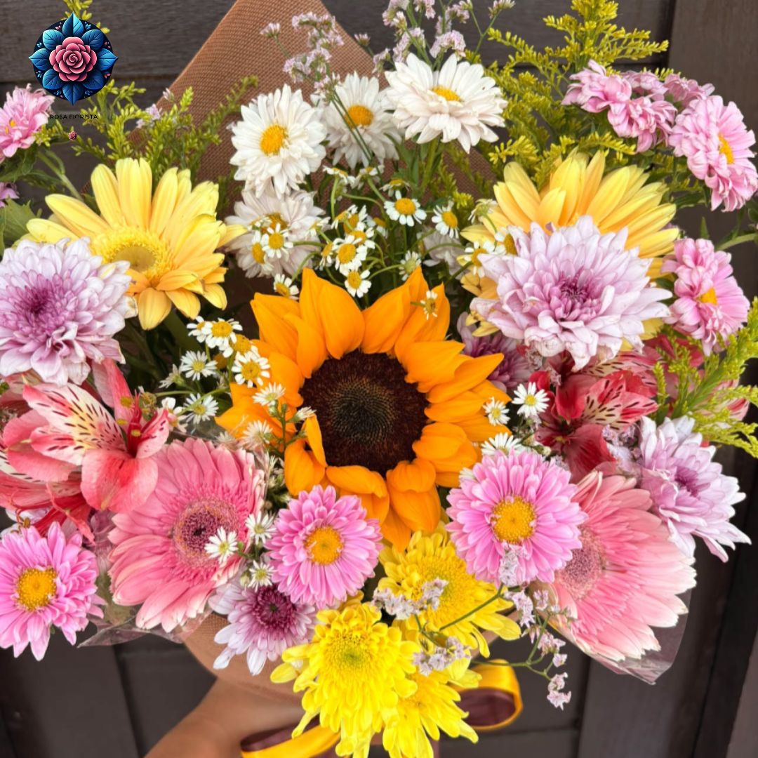 Thumbelina Mix Flowers with sunflower bouquet in Milan