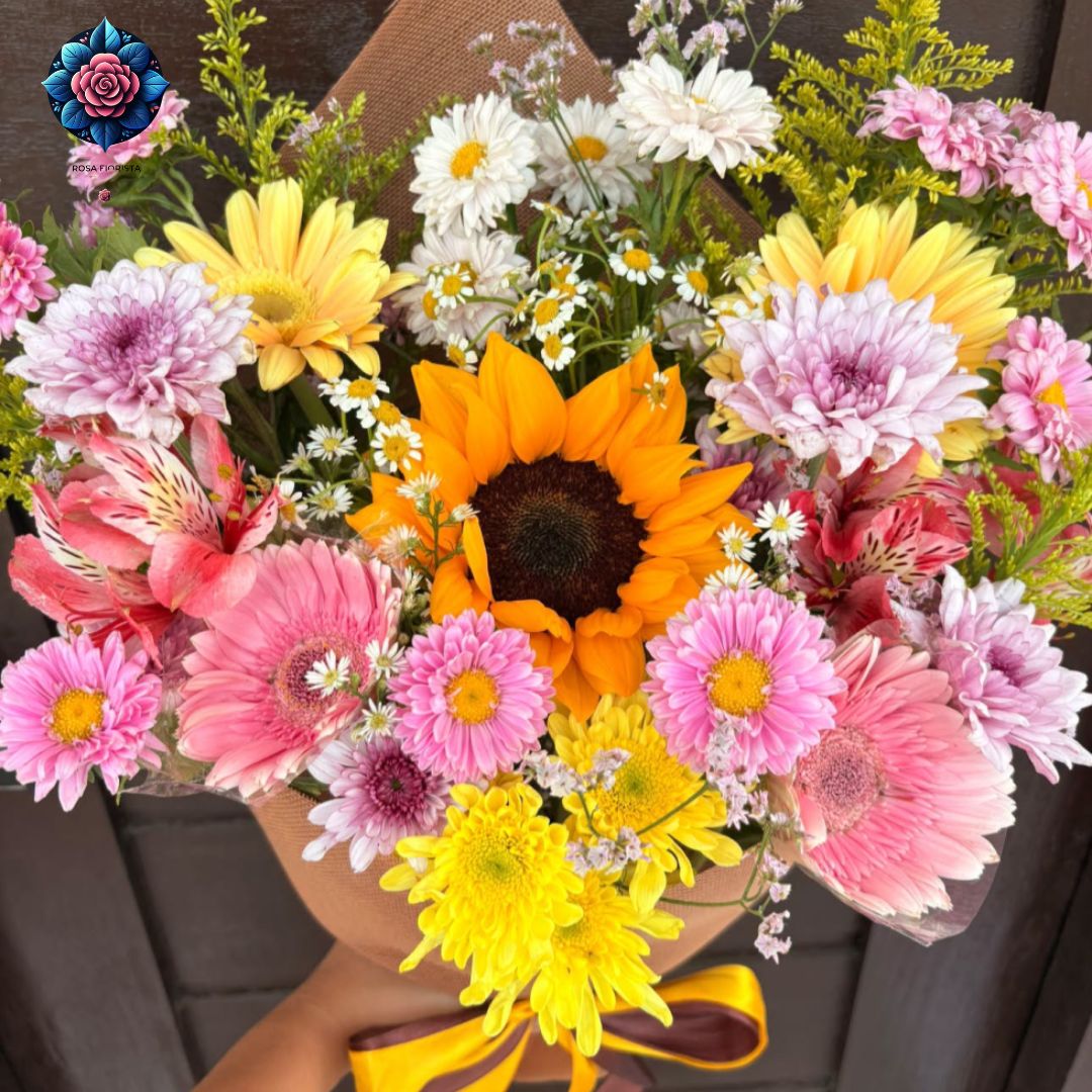 Thumbelina Mix Flowers with sunflower bouquet in Milan