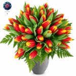 Tulipani Bicolore fresh two-tone tulips beautifully arranged in Milan