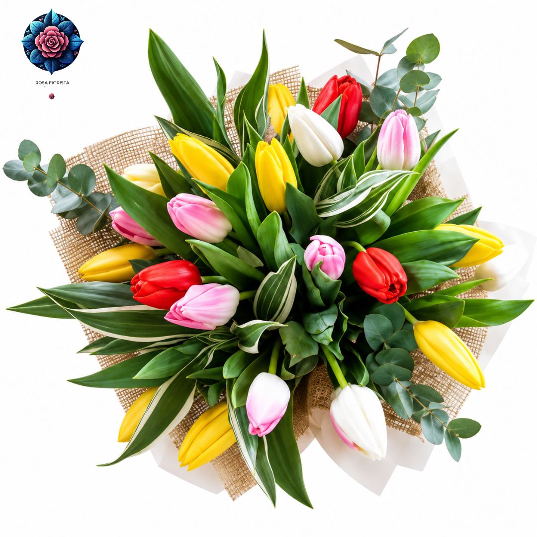 Tulipani Misti fresh mixed tulips beautifully arranged in Milan