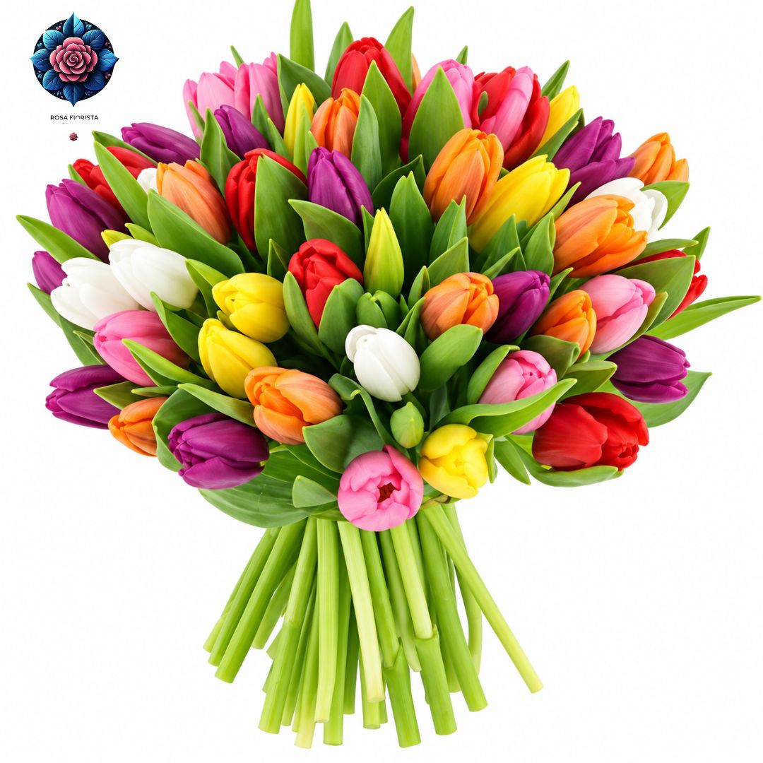 Tulipani Misti 50 Pezzi fresh mixed tulips beautifully arranged in Milan
