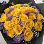 Yellow Rose Bouquet Luxury with fresh yellow roses in Milan